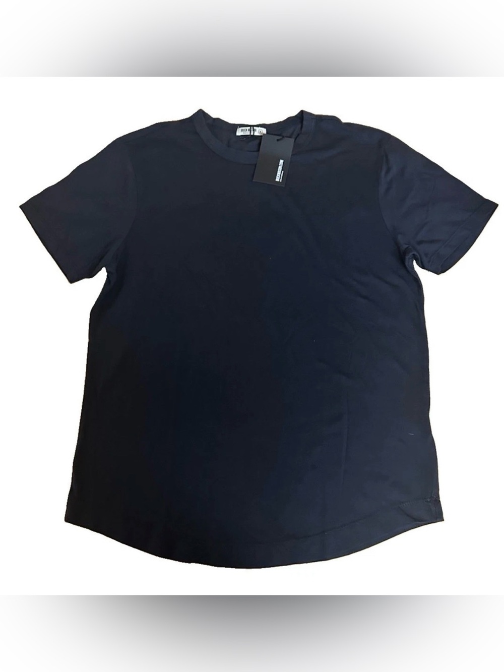 Buck Mason NWT Slub Short Sleeve Curved Hem Tee Shirt Medium Dark Navy Blue